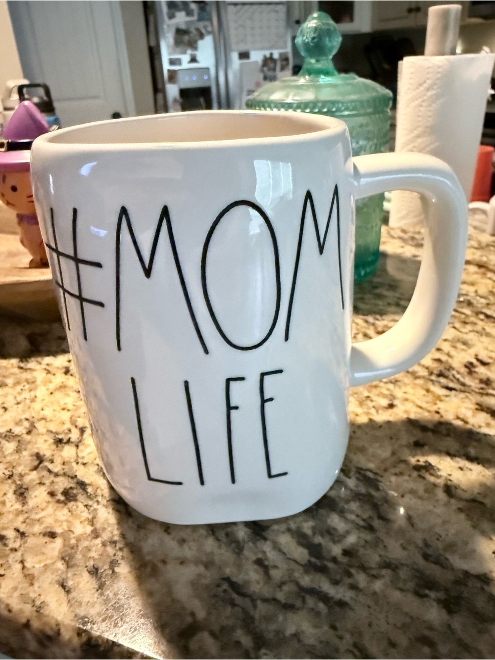 Rae Dunn White "#MOM LIFE" Ceramic Coffee Mug - Home Dining